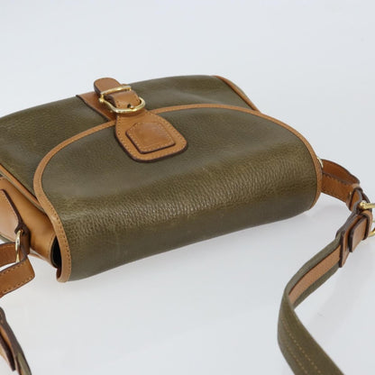 Celine Vintage Shoulder Bag Leather, KHAKI, LEATHER, Shoulder bag
