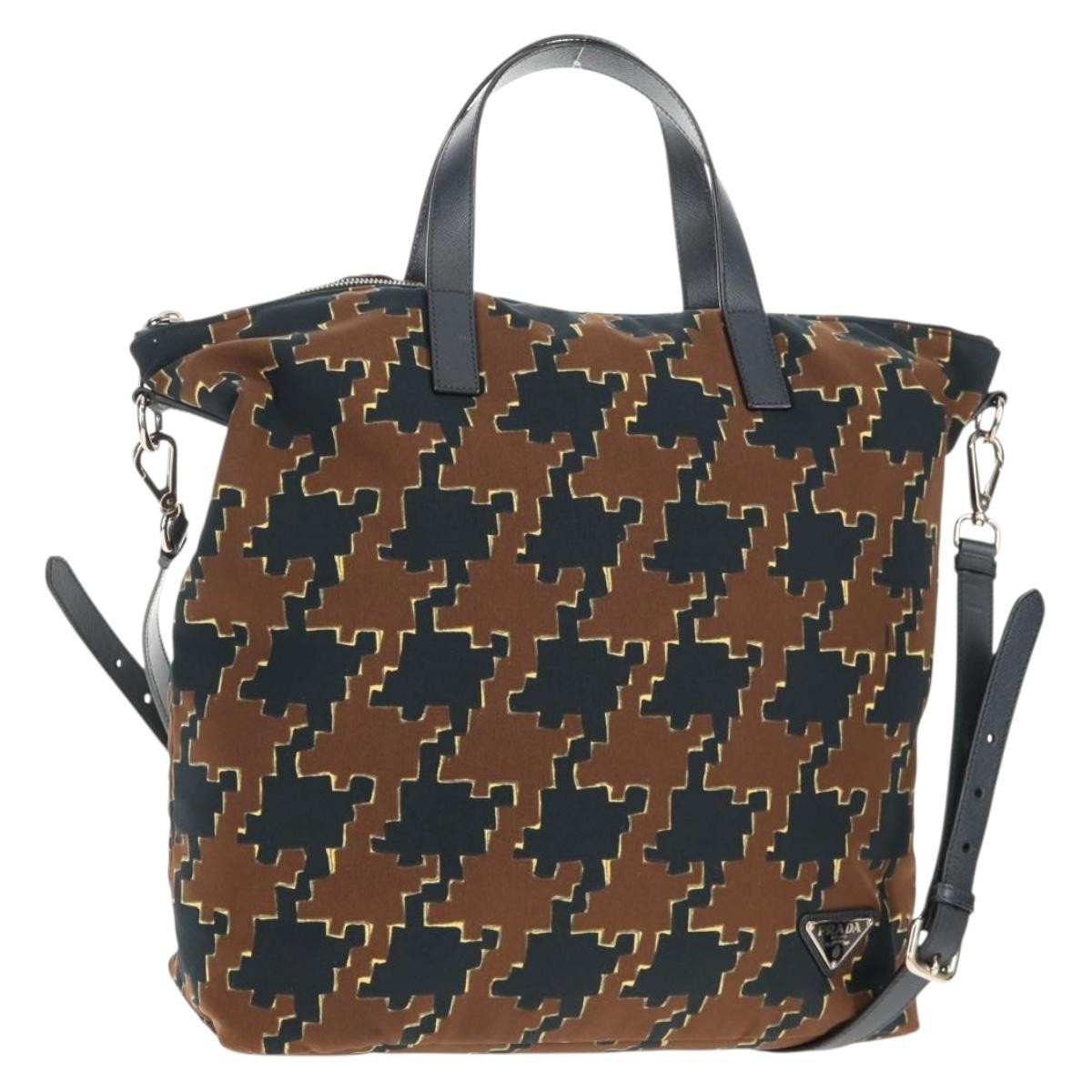 Prada Vintage Handbag Tessuto, BROWN, NYLON, Handbag