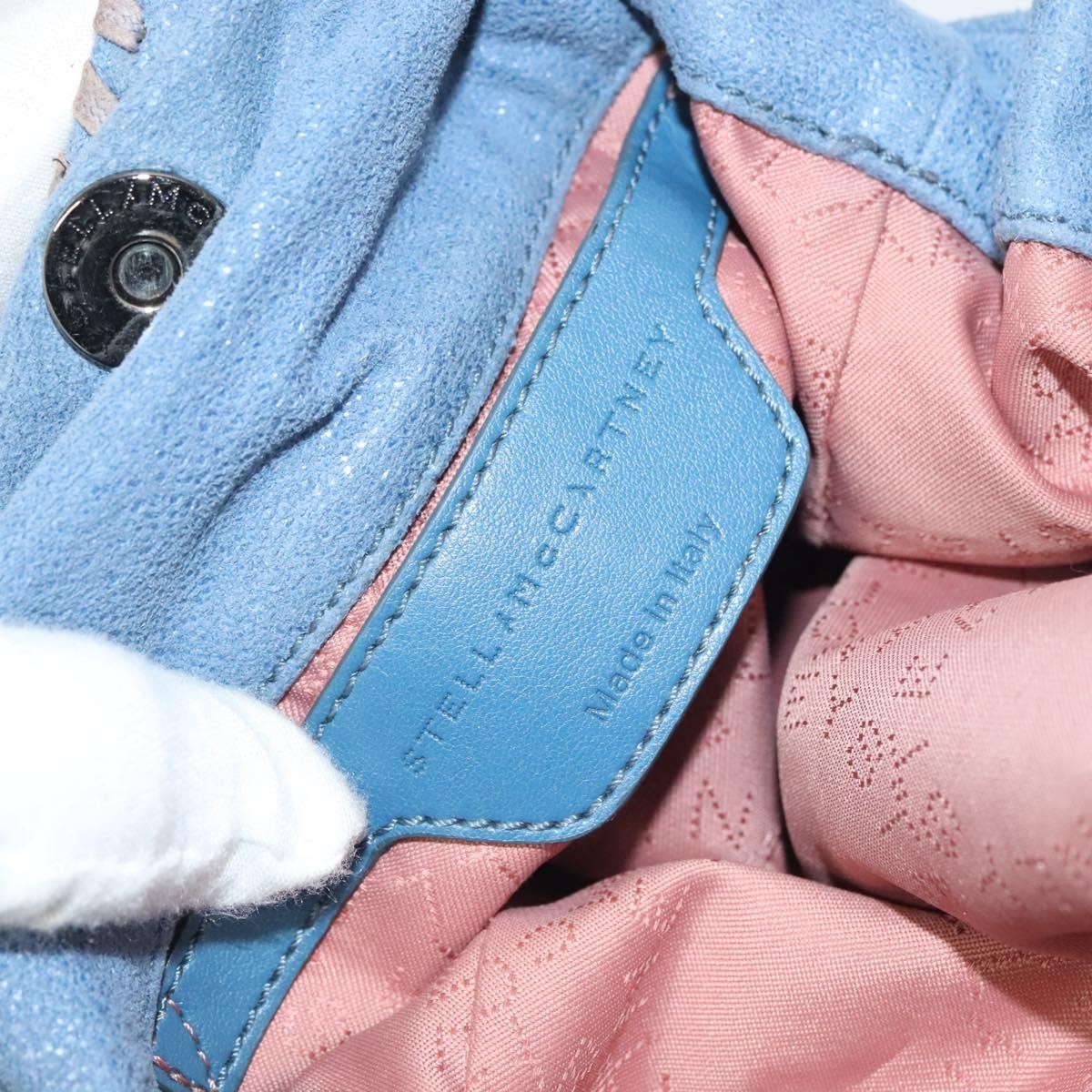 Stella McCartney Falabella Fold Over Crossbody Bag Suede, BLUE, SUEDE, Crossbody bag