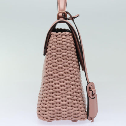 Salvatore Ferragamo Boxyz Top Handle Bag Woven Leather, PINK, LEATHER, Shoulder bag