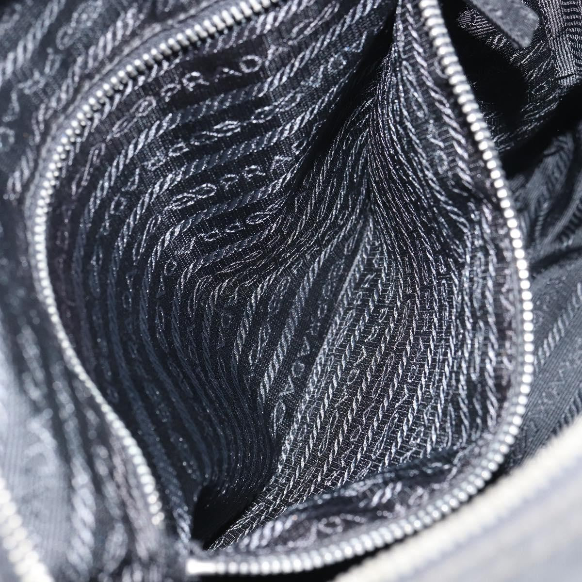 Prada Front Pocket Zip Messenger Bag Tessuto with Saffiano Leather, BLACK, NYLON, Shoulder bag