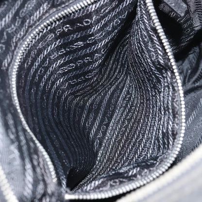 Prada Front Pocket Zip Messenger Bag Tessuto with Saffiano Leather, BLACK, NYLON, Shoulder bag