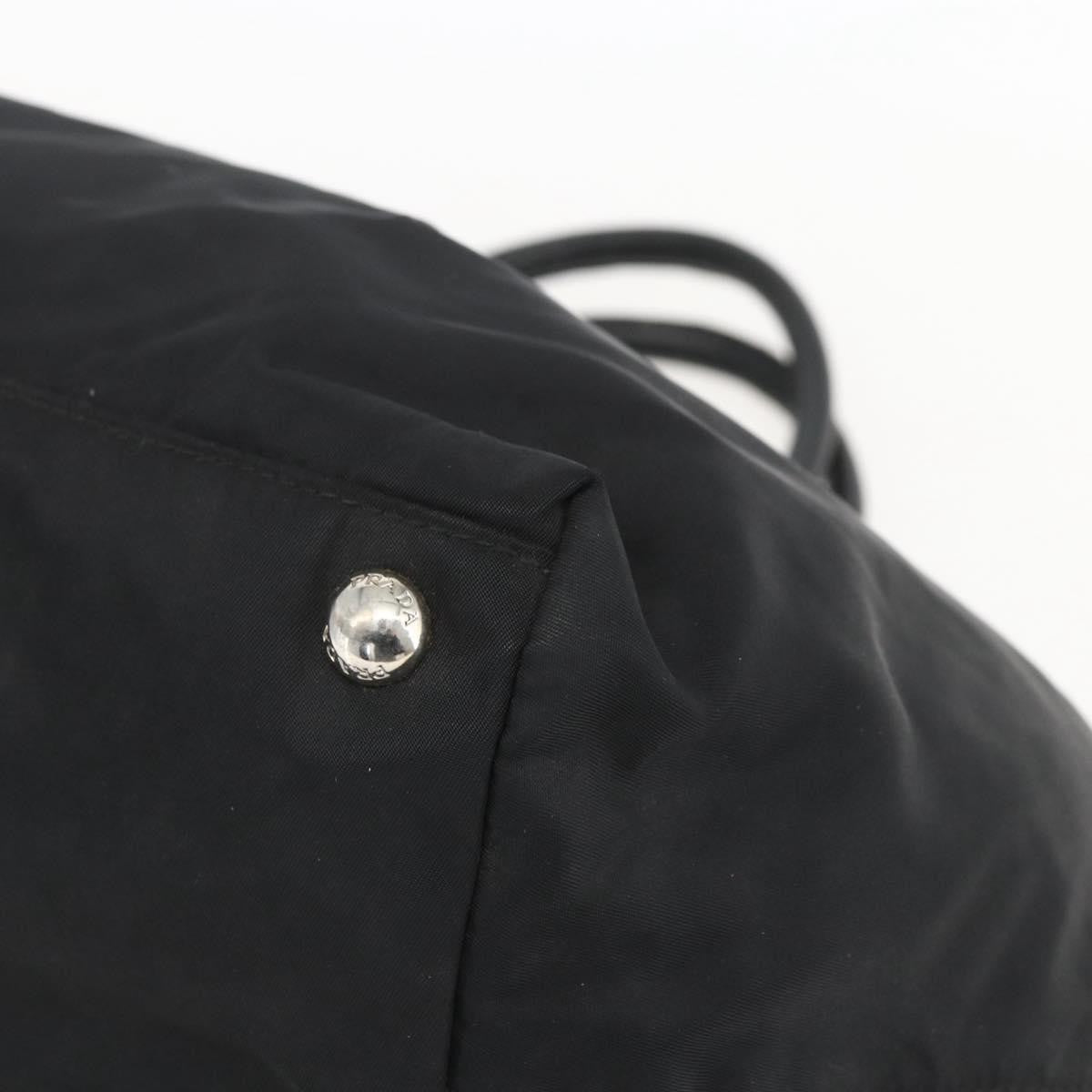 Prada Bow Tote Tessuto with Leather, BLACK, NYLON, Handbag