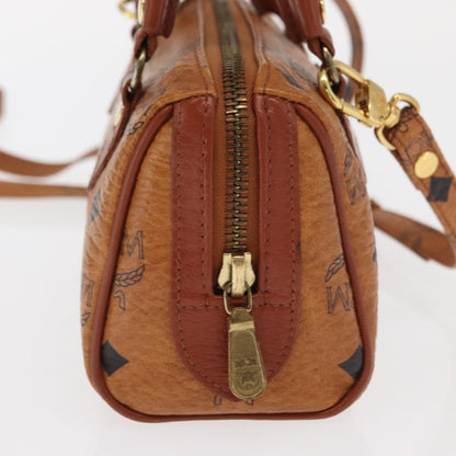 MCM Visetos Handbag Canvas and Leather, Brown, Canvas, Handbag