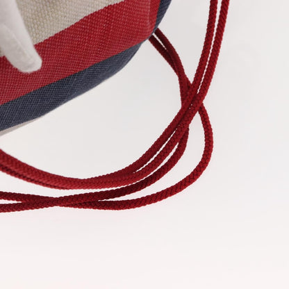 Gucci Logo Drawstring Backpack Striped Canvas, BLUE, CANVAS, Backpack
