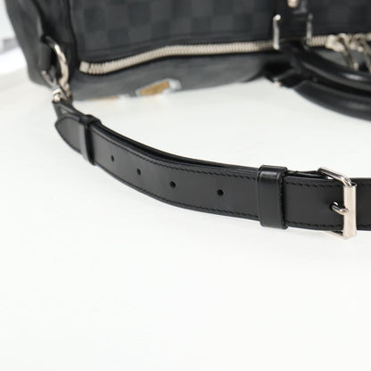 Louis Vuitton Keepall Bandouliere Bag Limited Edition Damier Graphite LV League, BLACK, CANVAS, Travel bag