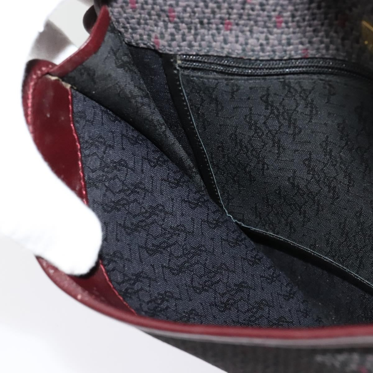 Saint Laurent Vintage Shoulder Bag Canvas, BURGUNDY, CANVAS, Shoulder bag