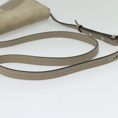 Chloe Faye Shoulder Bag Leather and Suede, GRAY, LEATHER, Shoulder bag