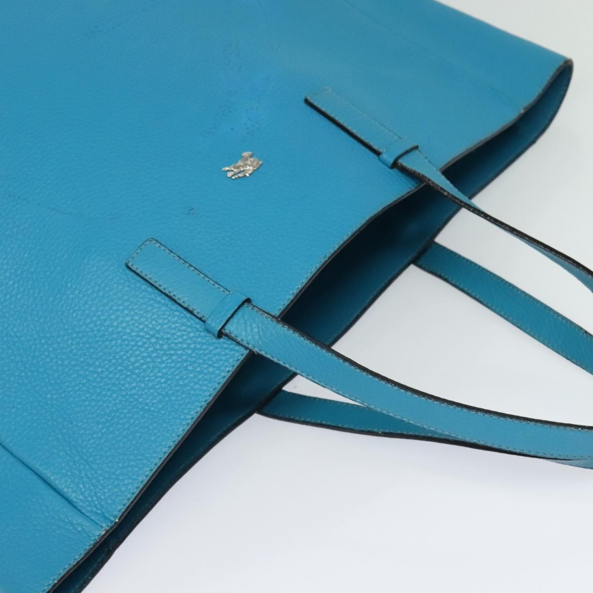 Burberry Tote Leather, BLUE, LEATHER, Tote bag