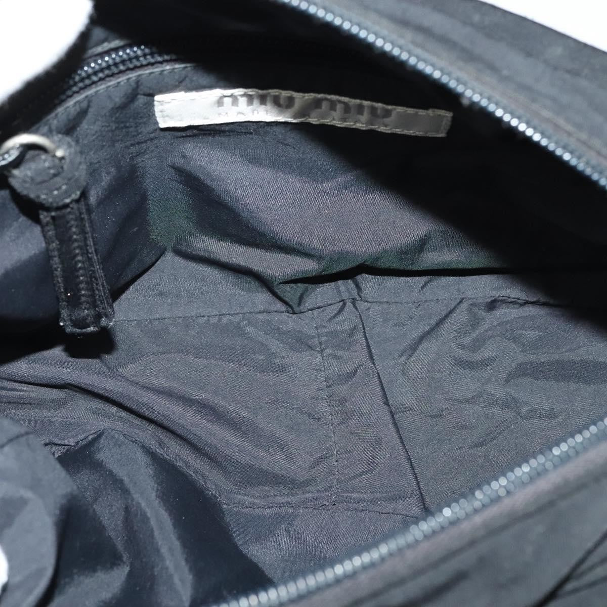 Miu Miu Zip Shoulder Bag Nylon, BLACK, NYLON, Shoulder bag