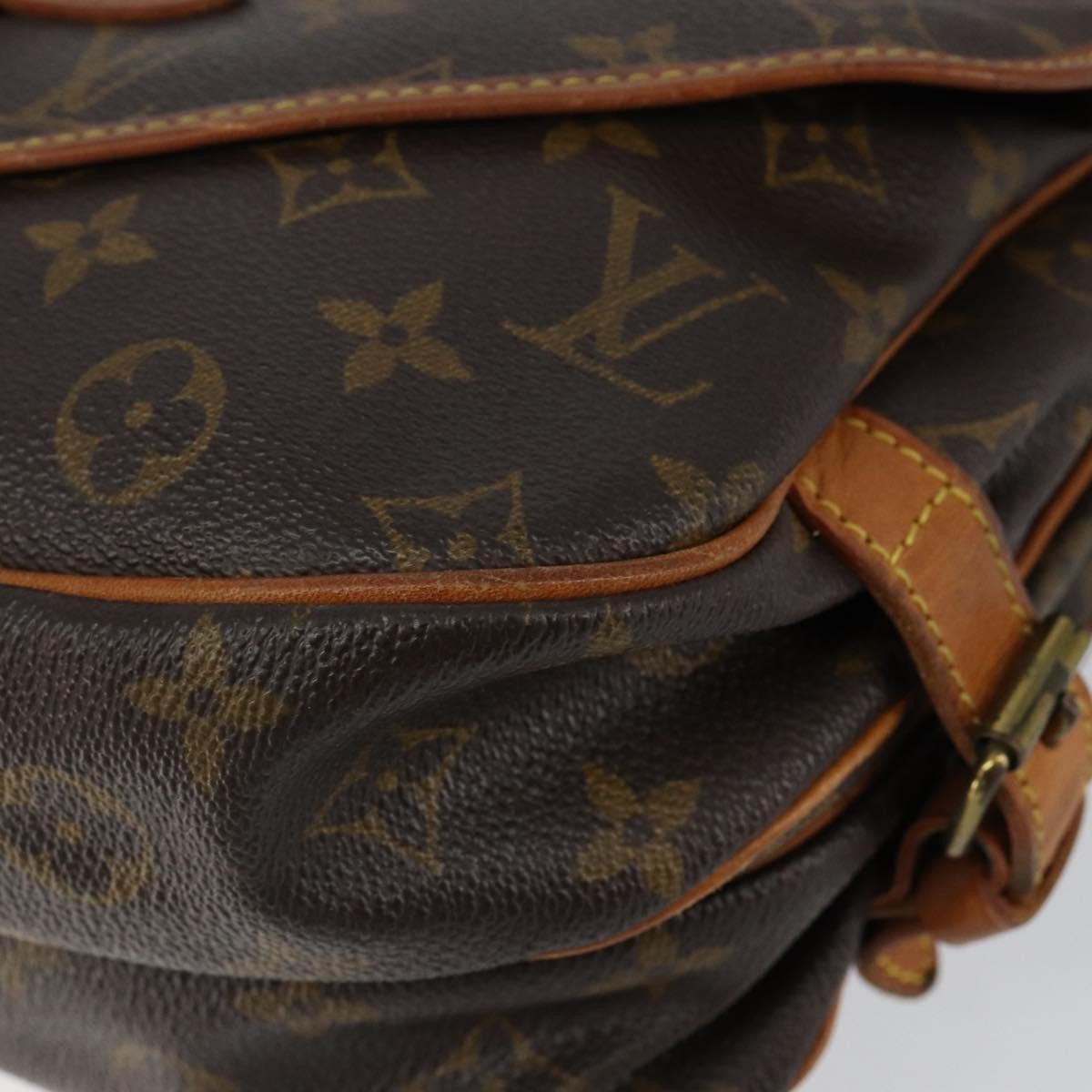 Louis Vuitton Saumur Handbag Monogram Canvas, BROWN, CANVAS, Shoulder bag