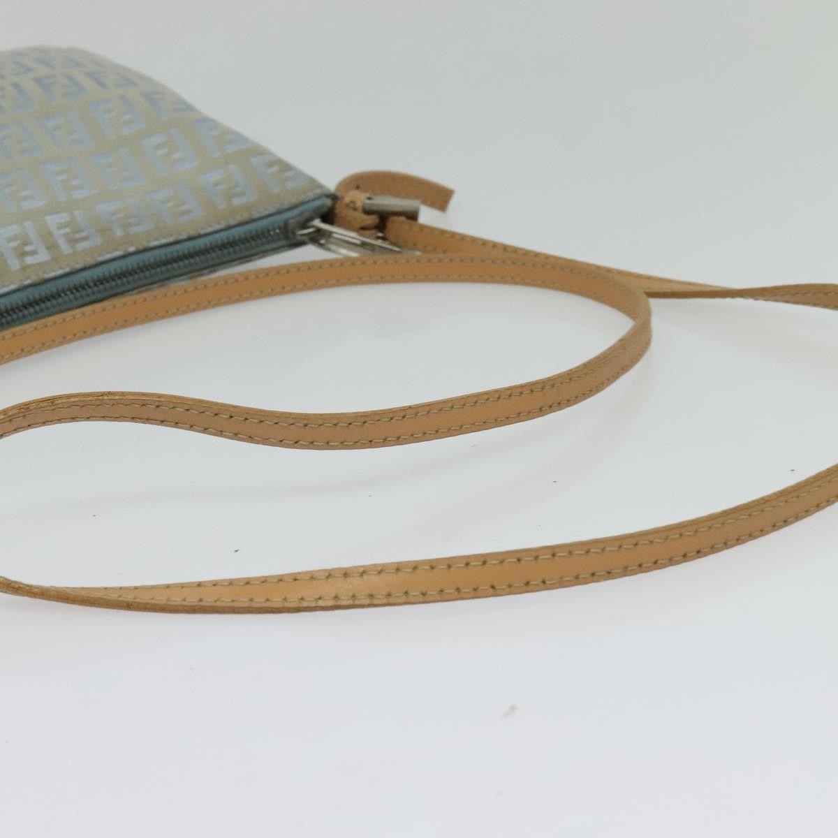 Fendi Vintage Flat Crossbody Bag Zucchino Canvas, BLUE, CANVAS, Shoulder bag