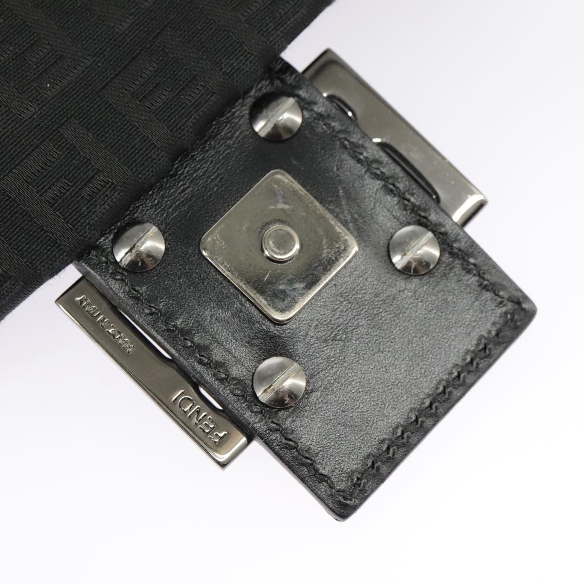 Fendi Mamma Baguette Shoulder Bag Canvas, BLACK, CANVAS, Shoulder bag