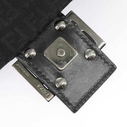 Fendi Mamma Baguette Shoulder Bag Canvas, BLACK, CANVAS, Shoulder bag