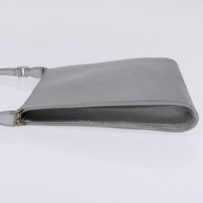 Salvatore Ferragamo Gancini Shoulder Bag Leather, SILVER, LEATHER, Shoulder bag