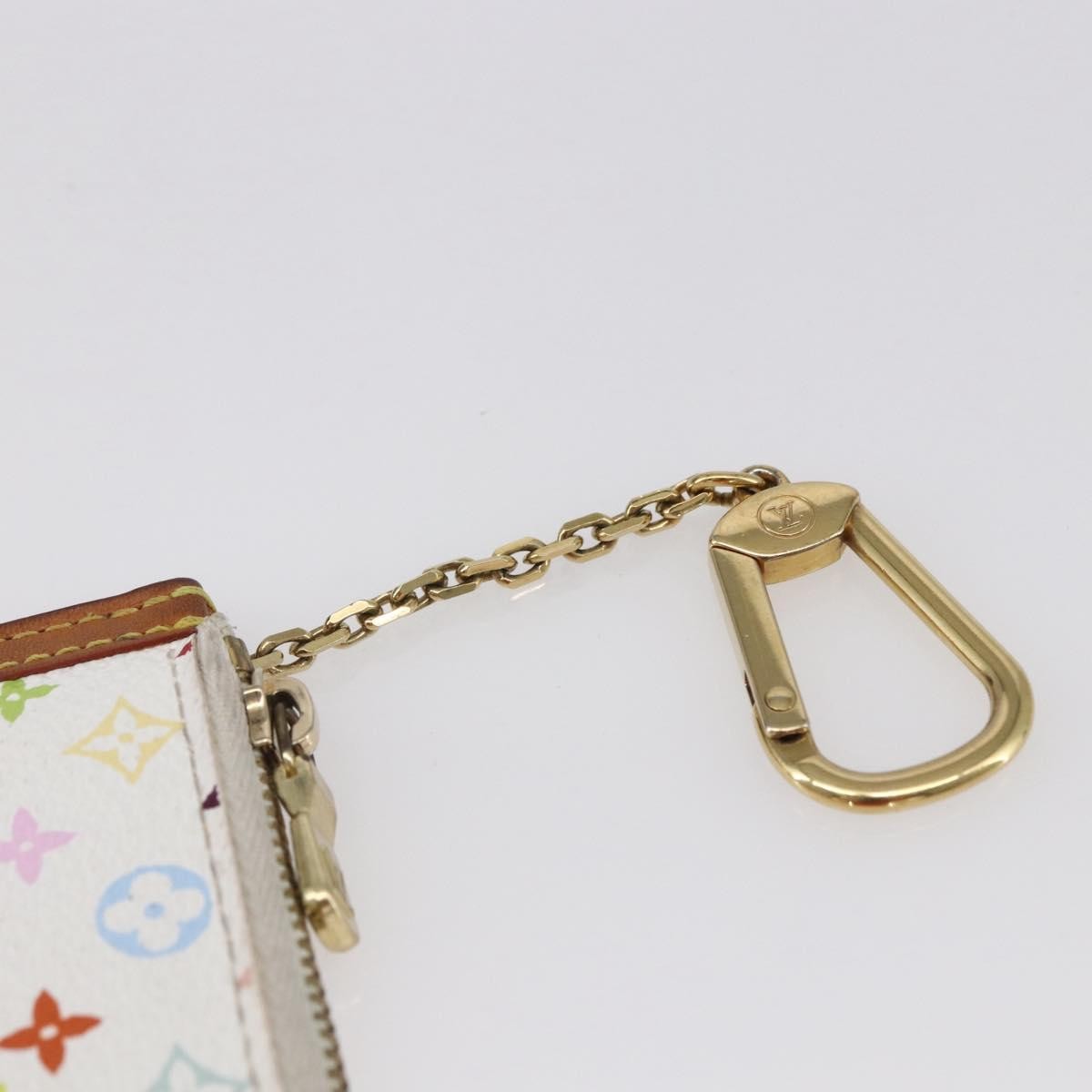 Louis Vuitton Pochette Clés Monogram Canvas, WHITE, CANVAS, Wallets
