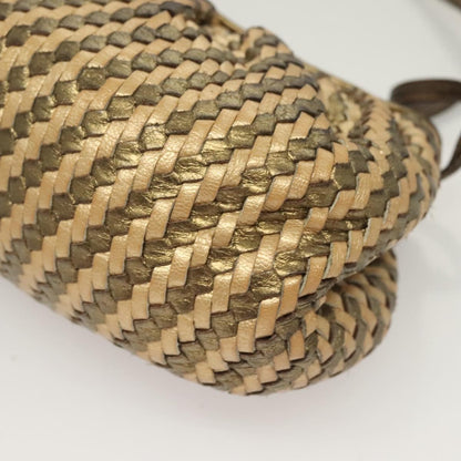 Fendi Vintage Shoulder Bag Leather, GOLD, LEATHER, Shoulder bag