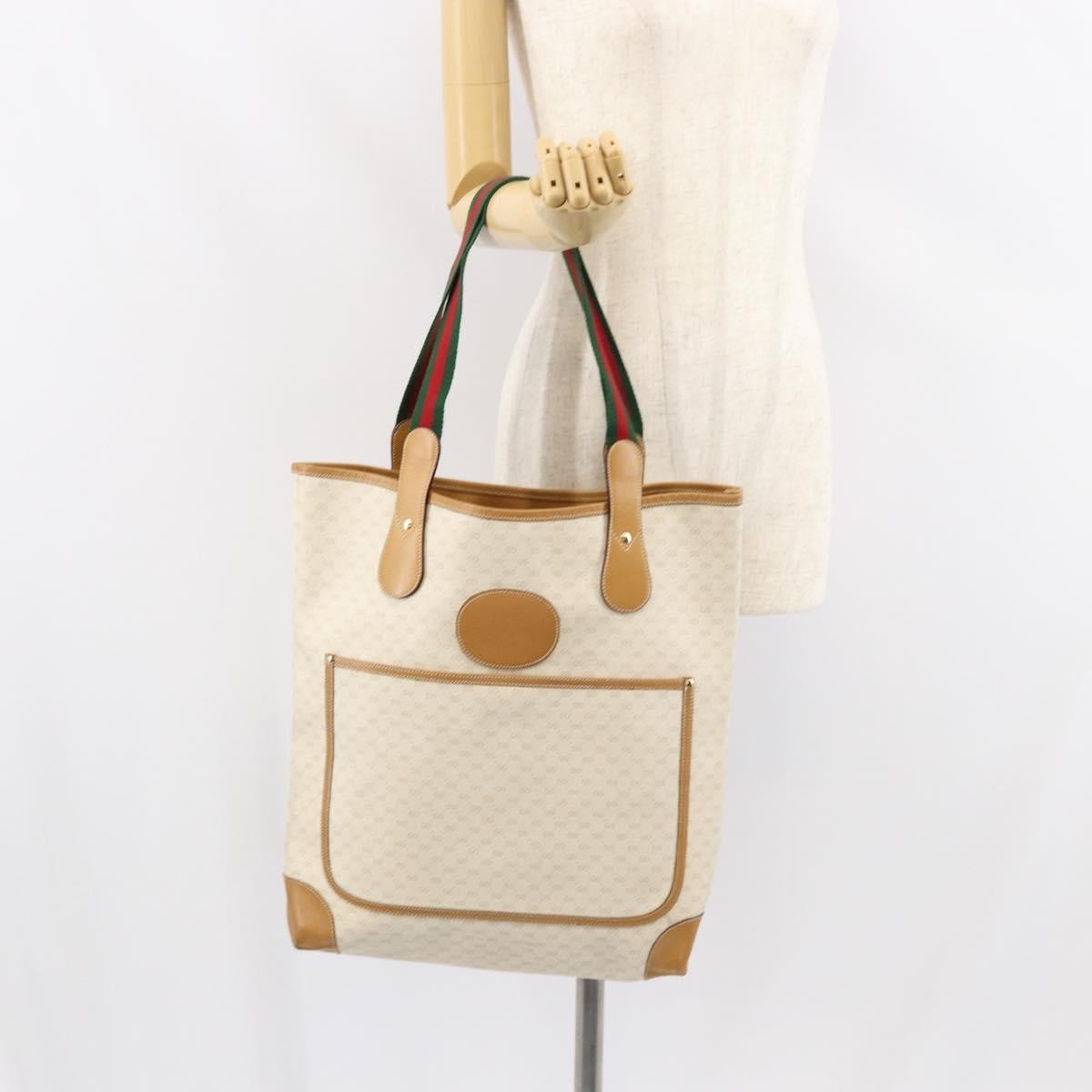 Gucci Vintage tote Canvas, WHITE, PVC, Tote bag