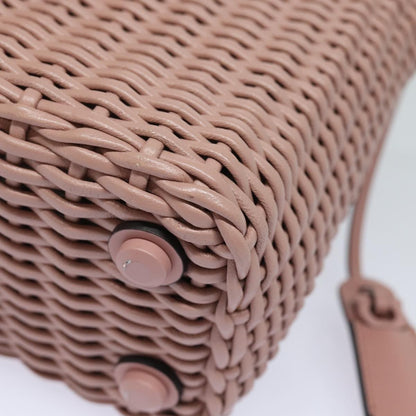 Salvatore Ferragamo Boxyz Top Handle Bag Woven Leather, PINK, LEATHER, Shoulder bag