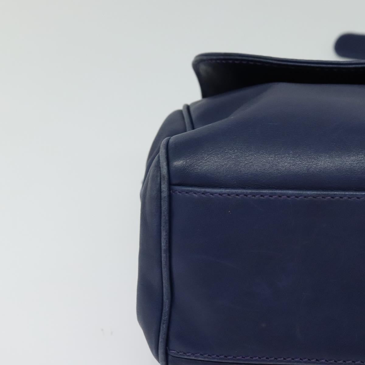 Celine Circle logo Leather, NAVY, LEATHER, Shoulder bag