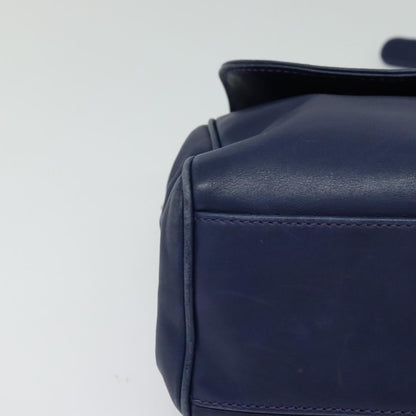 Celine Circle logo Leather, NAVY, LEATHER, Shoulder bag