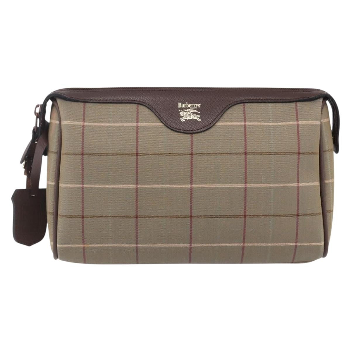Burberry Nova check Pochette Canvas, BEIGE, CANVAS, Clutche & pouche