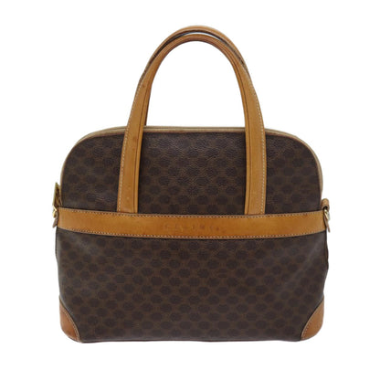 Celine Macadam Handbag Macadam with leather, BROWN, CANVAS, Handbag