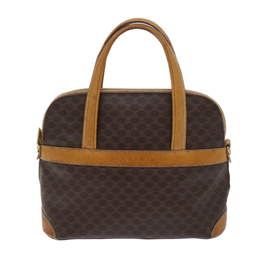 Celine Macadam Handbag Macadam with leather, BROWN, CANVAS, Handbag