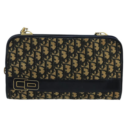 Christian Dior Vintage Trotter Crossbody Bag Diorissimo Coated Canvas, NAVY, CANVAS, Shoulder bag