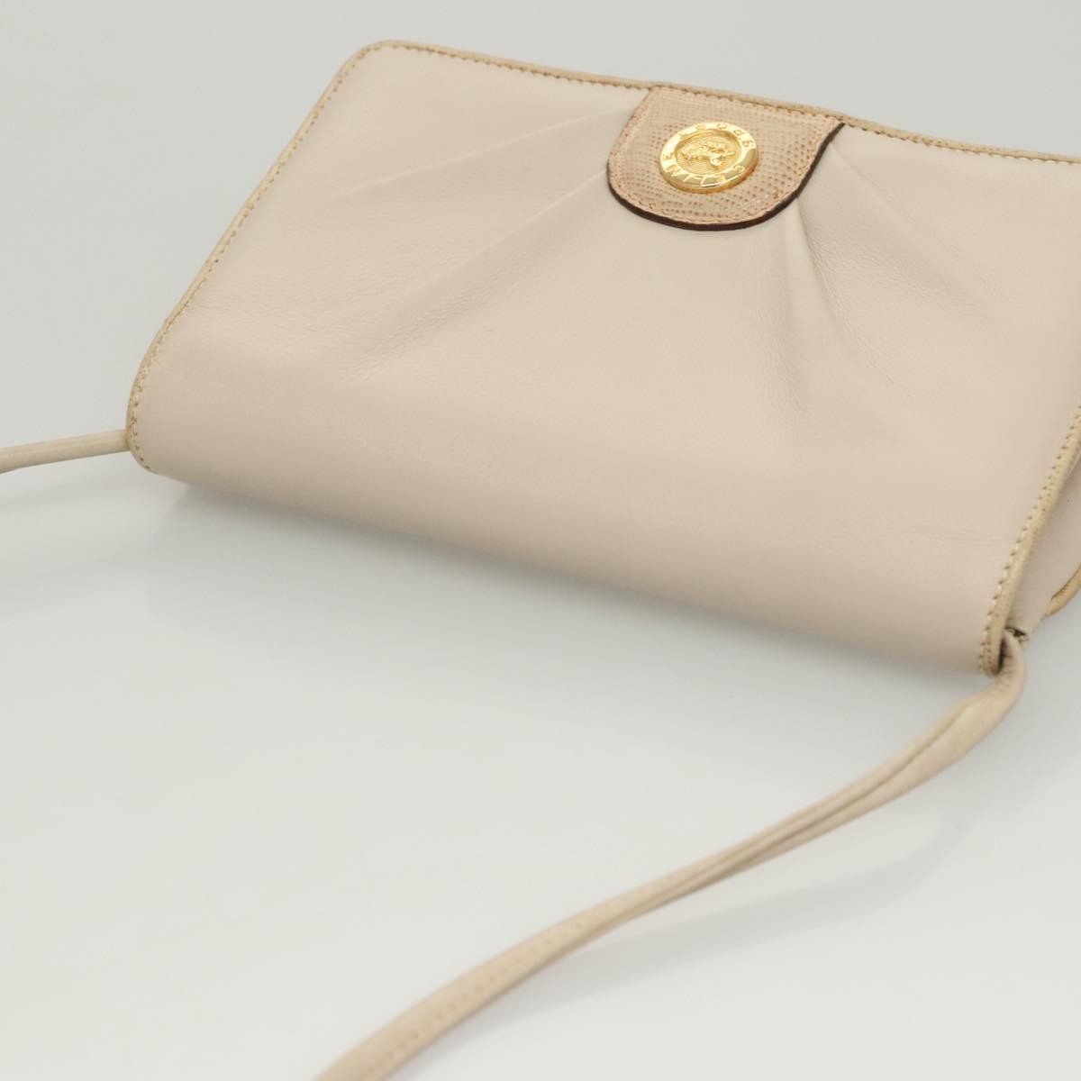Celine Flap Shoulder Bag Leather, BEIGE, LEATHER, Shoulder bag