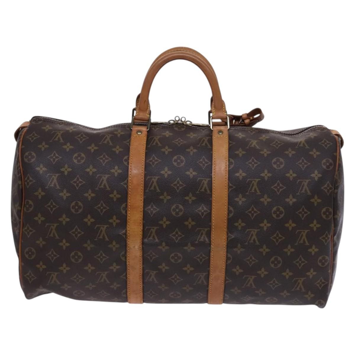 Louis Vuitton Keepall Bag Monogram Canvas, BROWN, CANVAS, Travel bag