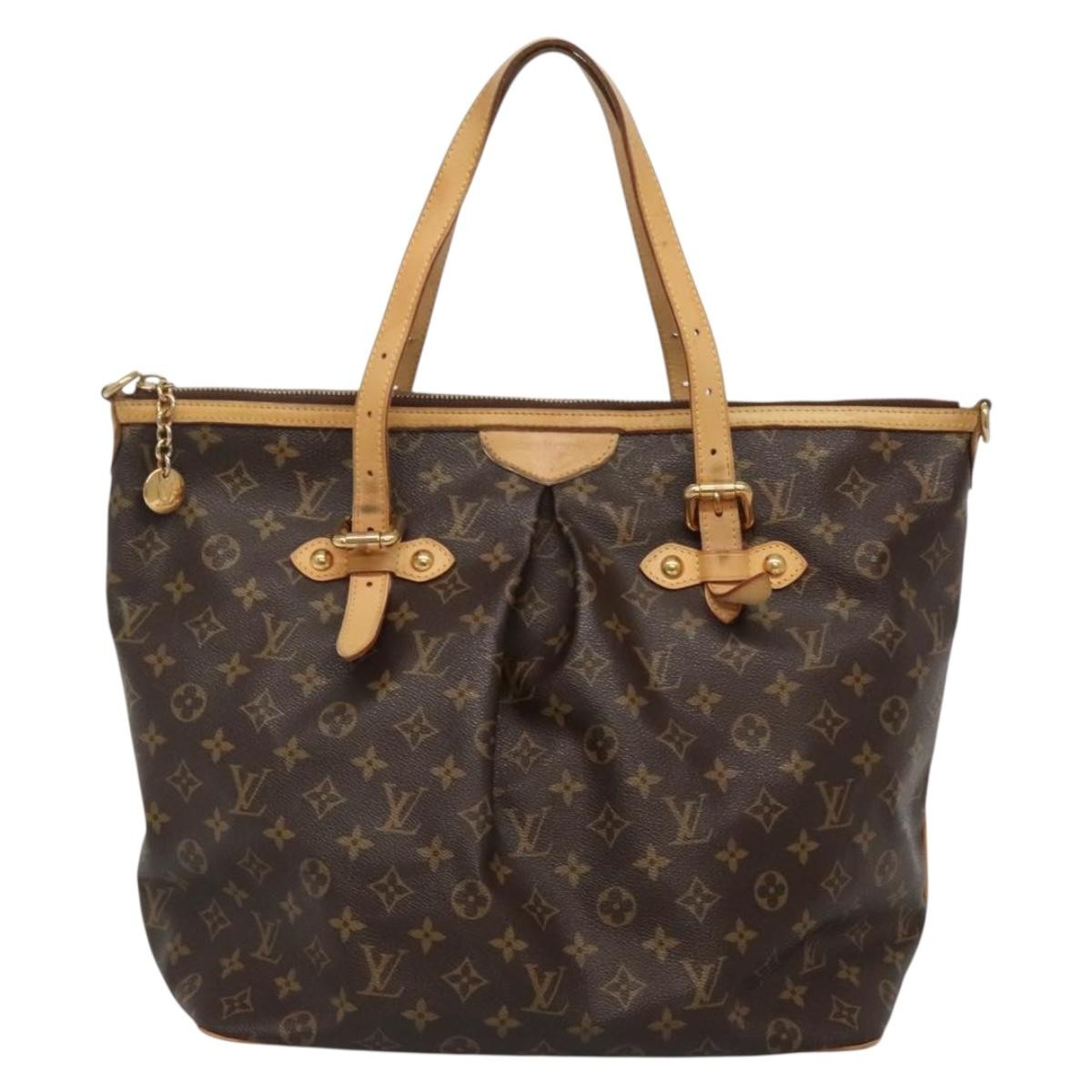 Louis Vuitton Palermo Handbag Monogram Canvas, BROWN, CANVAS, Tote bag