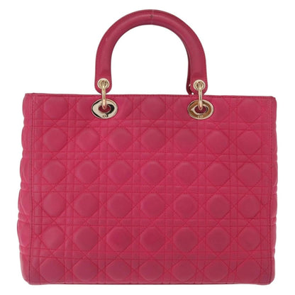 Christian Dior Lady Dior Bag Cannage Quilt Lambskin, PINK, LEATHER, Handbag