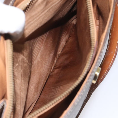 Celine Vintage Macadam Shoulder Bag Canvas and Leather, BROWN, CANVAS, Shoulder bag