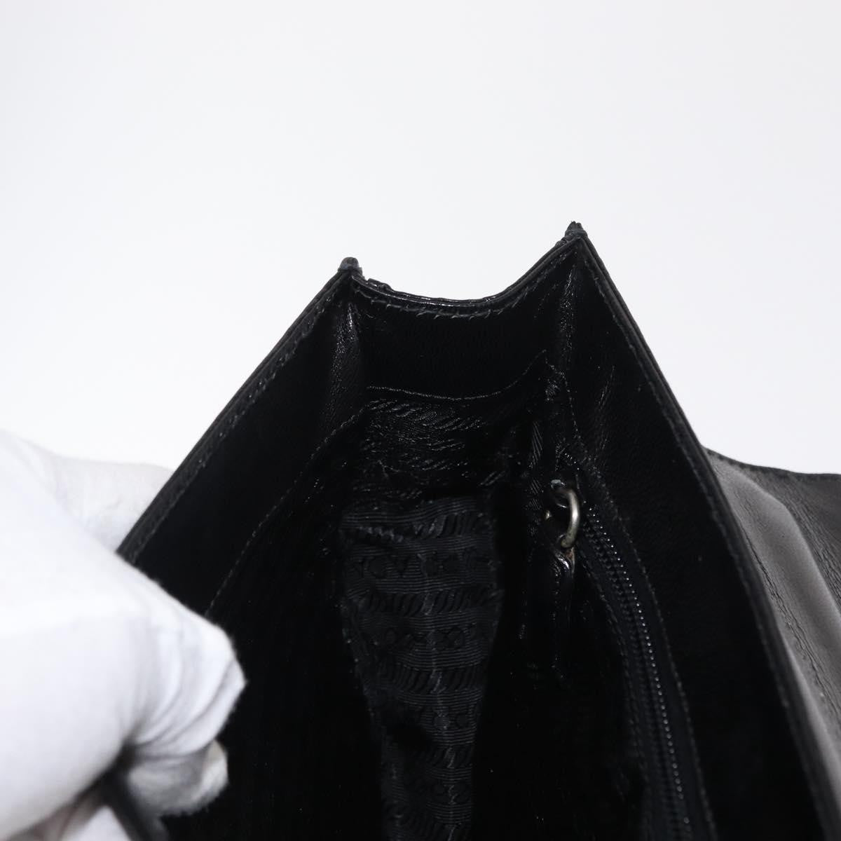 Prada Vintage Handbag Leather, BLACK, LEATHER, Handbag