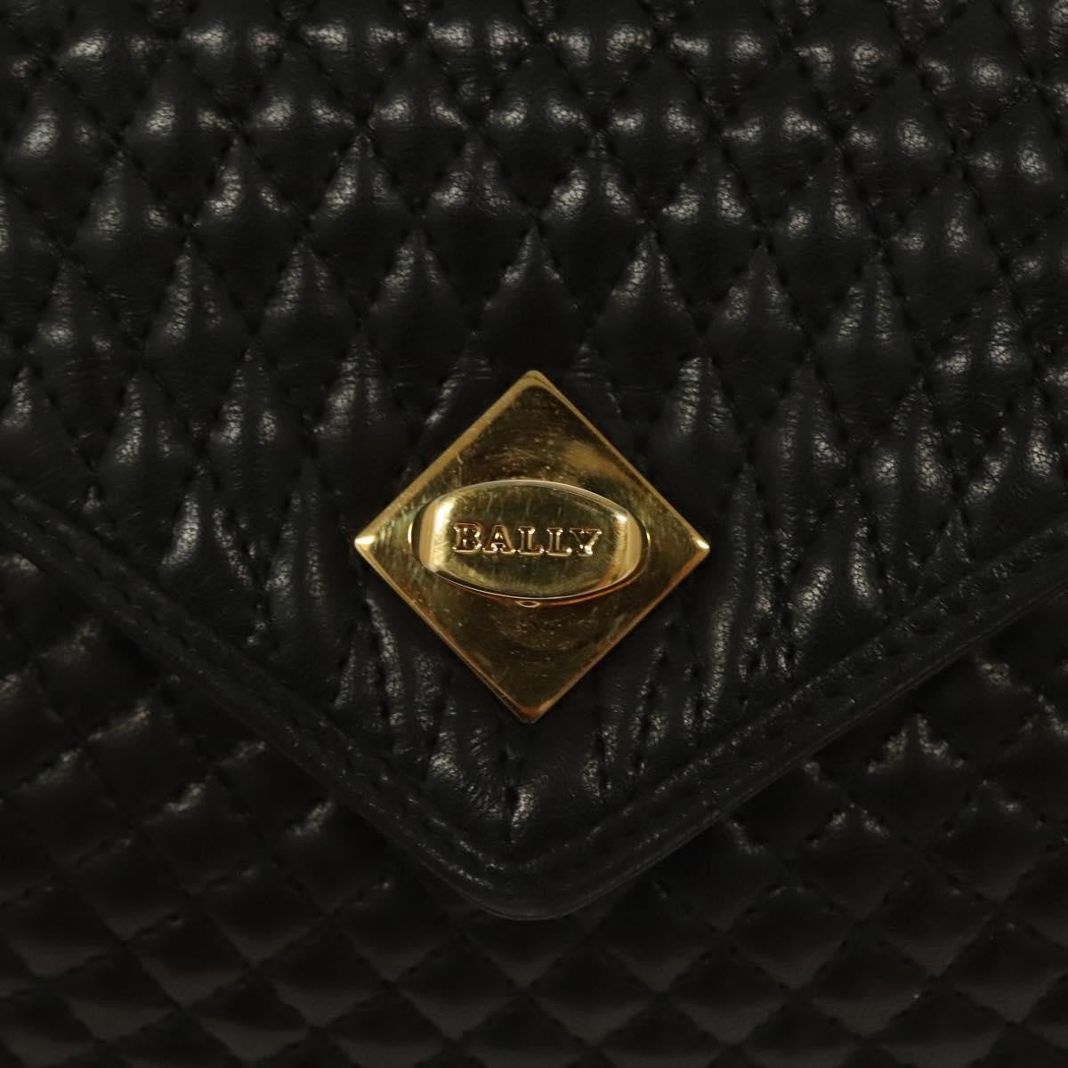 Bally Vintage Handbag Quilted Leather, BLACK, LEATHER, Handbag