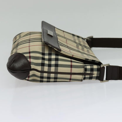 Burberry Vintage Flap Crossbody Bag Haymarket Canvas, BEIGE, NYLON, Shoulder bag