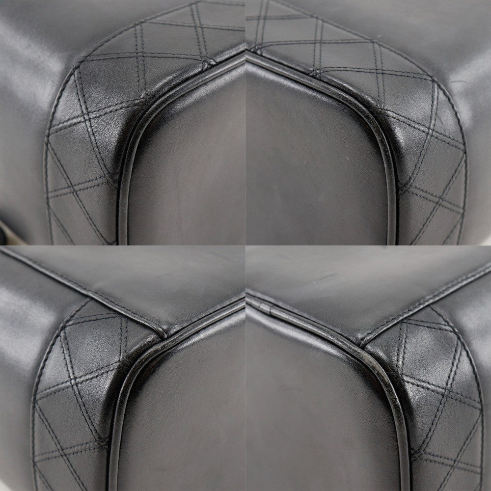 Chanel Vintage Cosmetic Case Leather, BLACK, LEATHER, Clutche & pouche