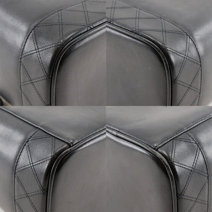 Chanel Vintage Cosmetic Case Leather, BLACK, LEATHER, Clutche & pouche