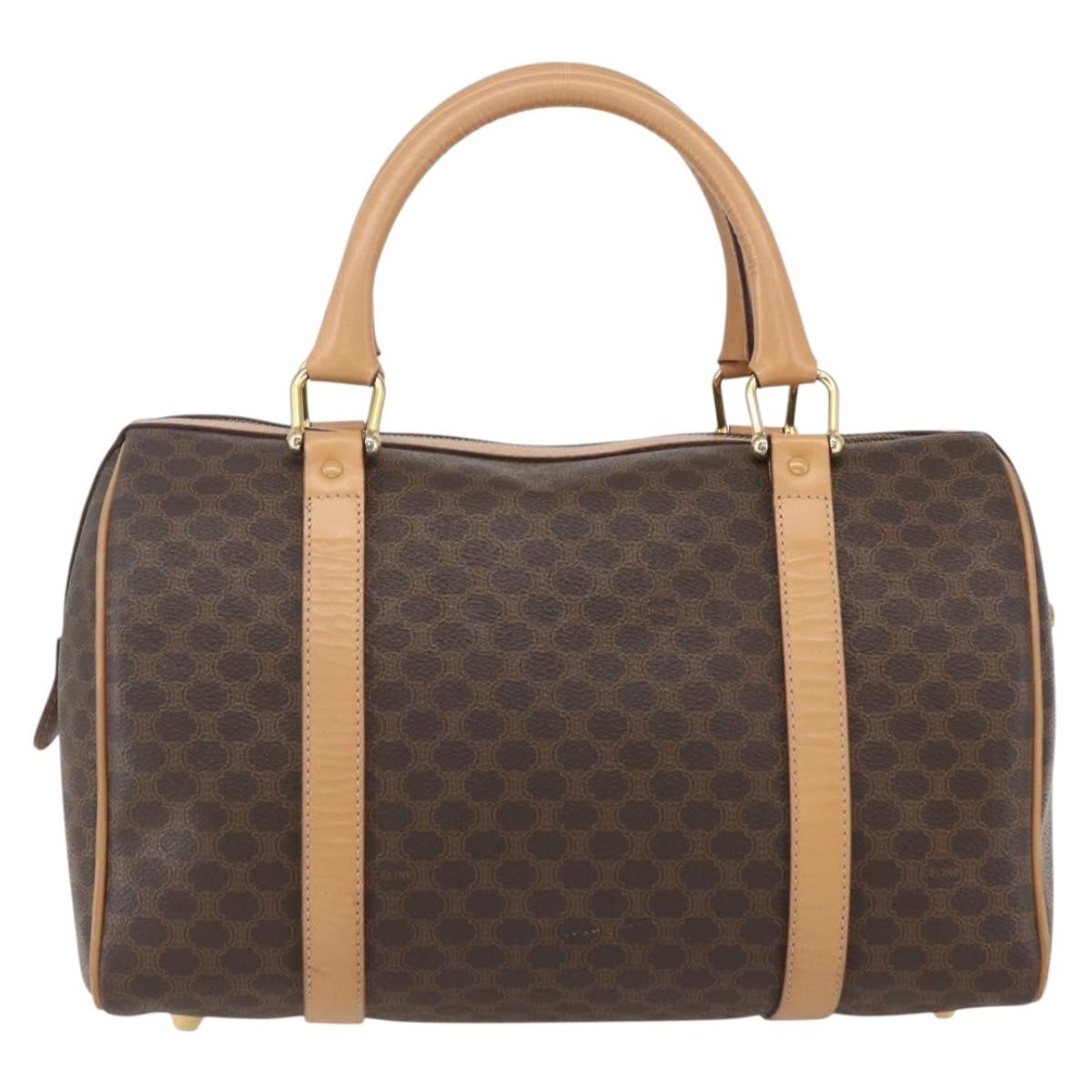 Celine Vintage Macadam Boston bag Canvas, BROWN, CANVAS, Travel bag