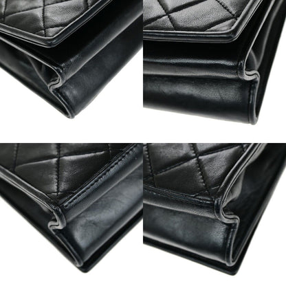 Chanel Vintage CC Chain Full Flap Bag Quilted Leather, BLACK, LEATHER, Shoulder bag