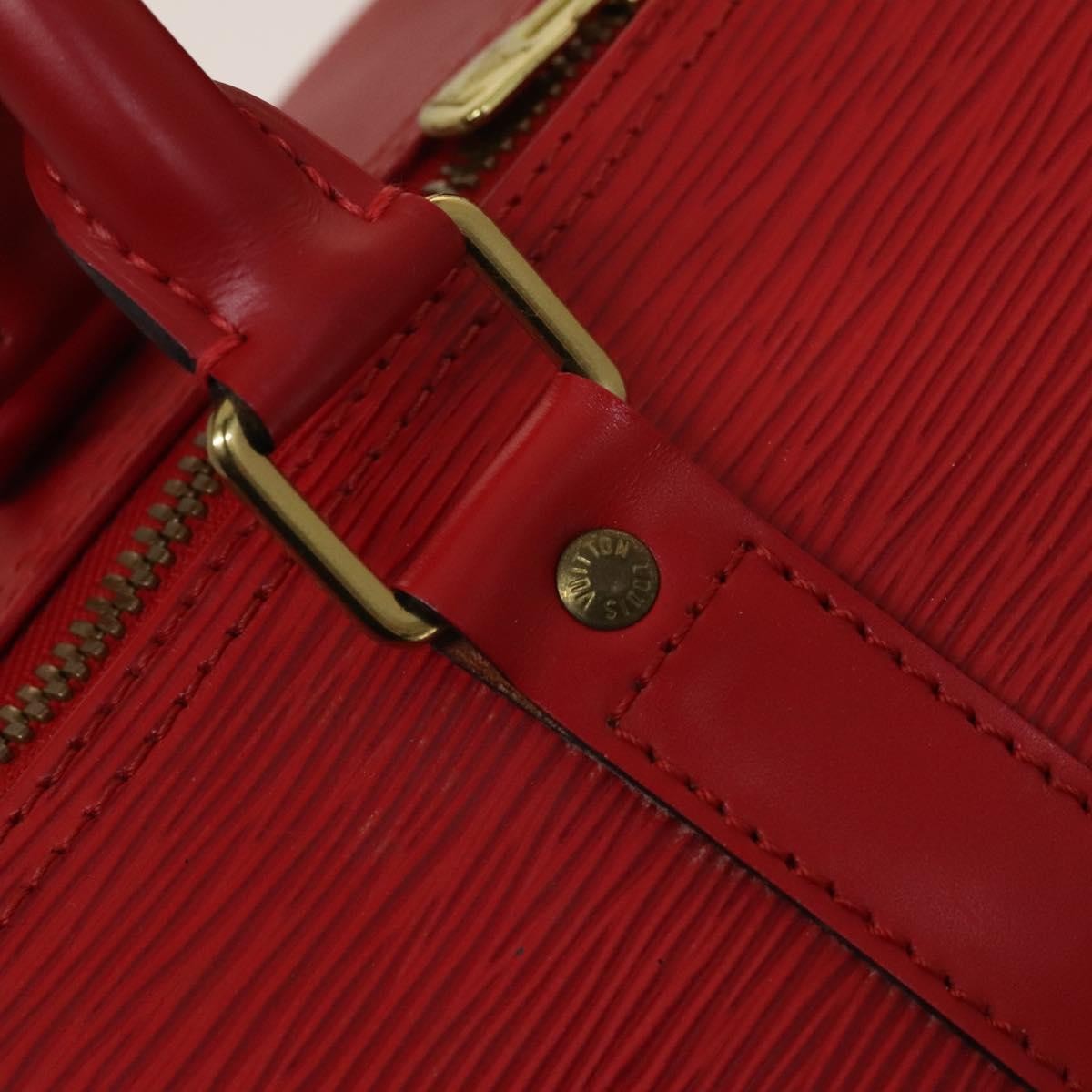 Louis Vuitton Keepall Bag Epi Leather, RED, LEATHER, Travel bag