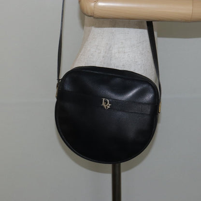 Christian Dior Vintage Shoulder Bag Leather, NAVY, LEATHER, Shoulder bag
