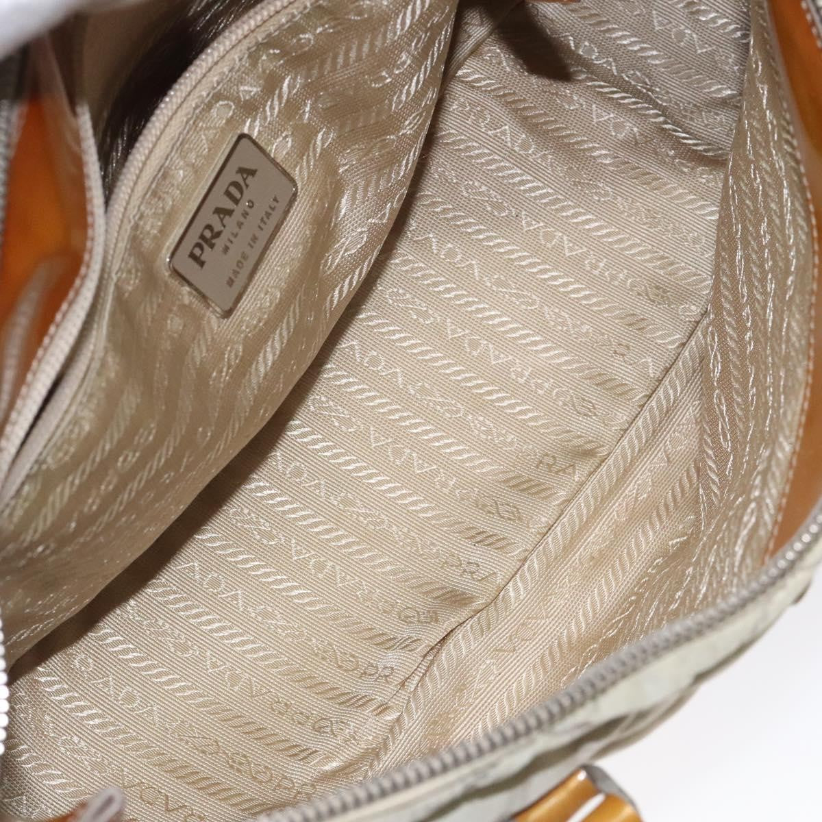 Prada Vintage Shoulder Bag Nylon and Patent Leather, BEIGE, NYLON, Shoulder bag