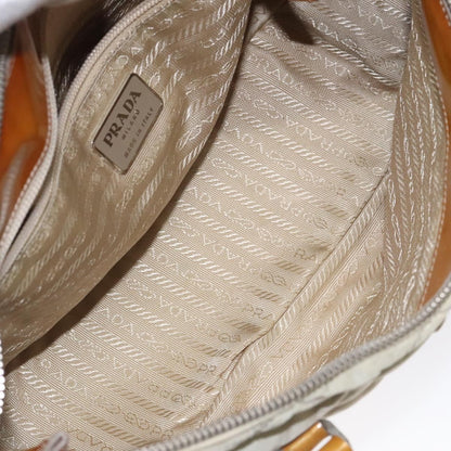Prada Vintage Shoulder Bag Nylon and Patent Leather, BEIGE, NYLON, Shoulder bag