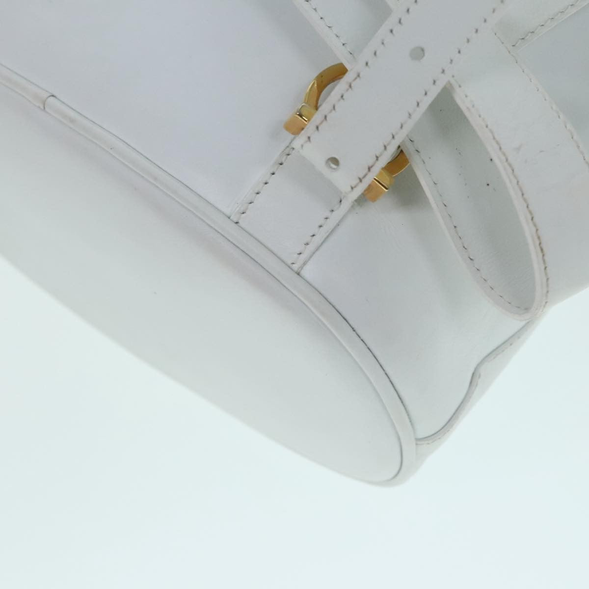 Salvatore Ferragamo Gancini Backpack Leather, WHITE, LEATHER, Backpack