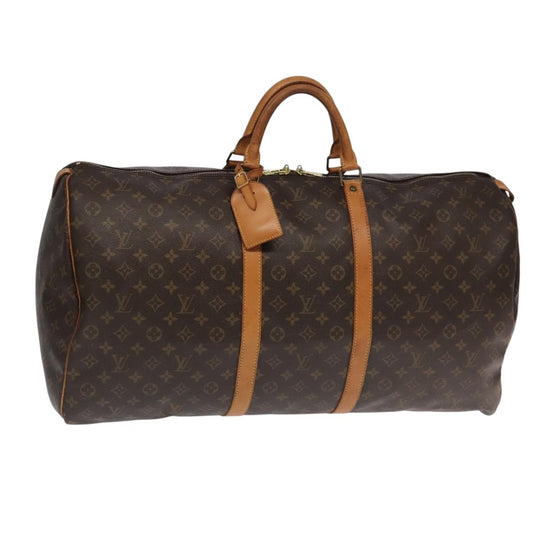 Louis Vuitton Keepall Bag Monogram Canvas, BROWN, CANVAS, Travel bag
