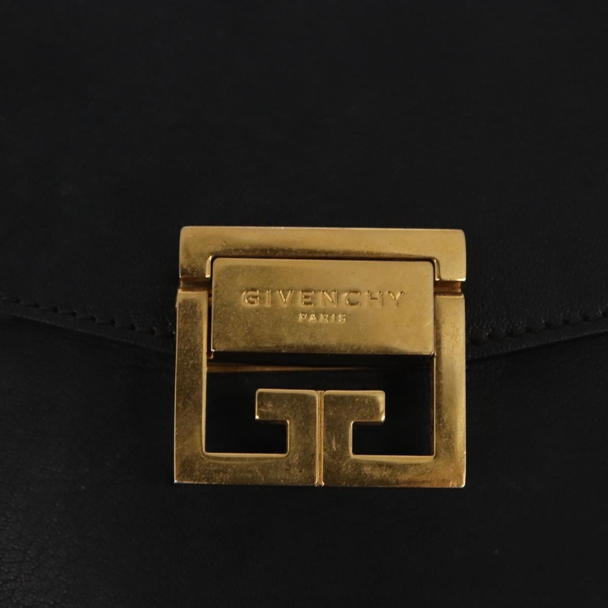 Givenchy GV3 Flap Bag Leather, BLACK, LEATHER, Shoulder bag