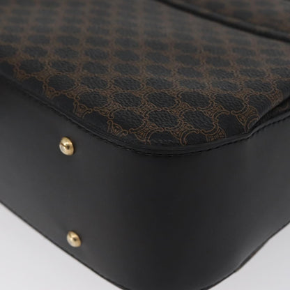 Celine Vintage Convertible Top Handle Bag Macadam Coated Canvas, Black, Canvas, Handbag