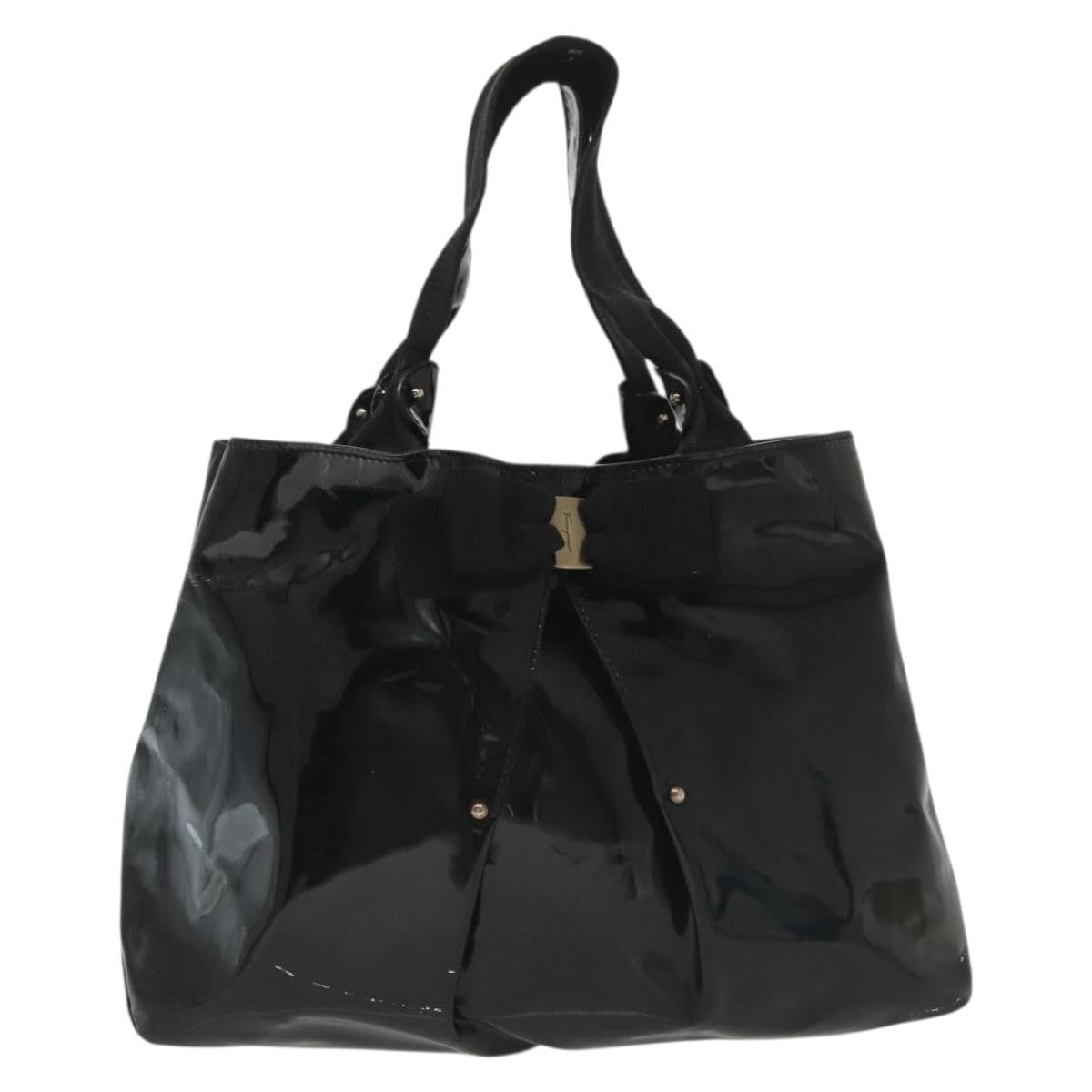 Salvatore Ferragamo Vala tote Patent Leather, BLACK, PATENT_LEATHER, Tote bag